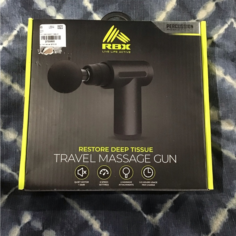 New RBX Black Travel Massage Gun unopened